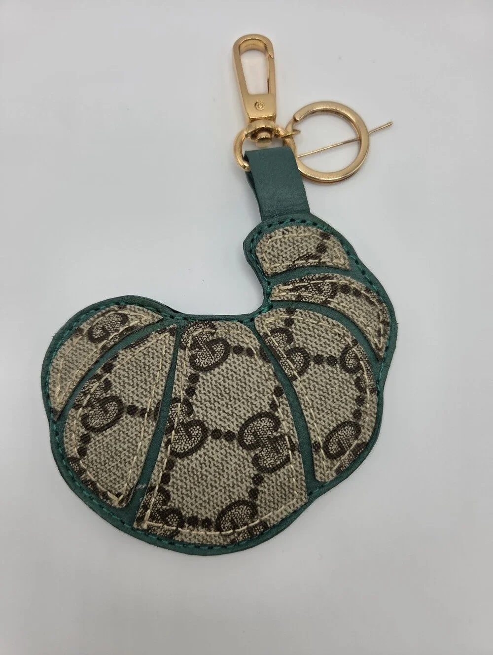 Upcycled Gucci Croissant Bag Charm Keychain